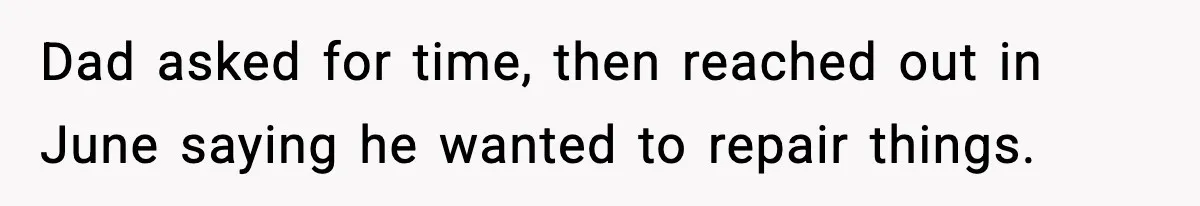 Mom Called To Vent About Her Daughter-In-Law, Then Blamed Her Daughter For Repeating It Dad asked for time, then reached out in June saying he wanted to repair things.