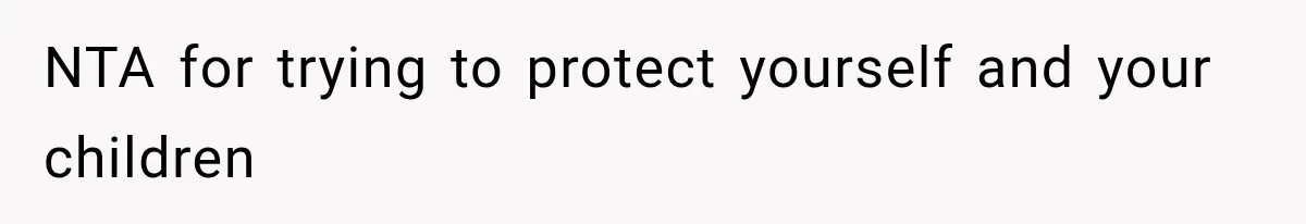 NTA for trying to protect yourself and your children