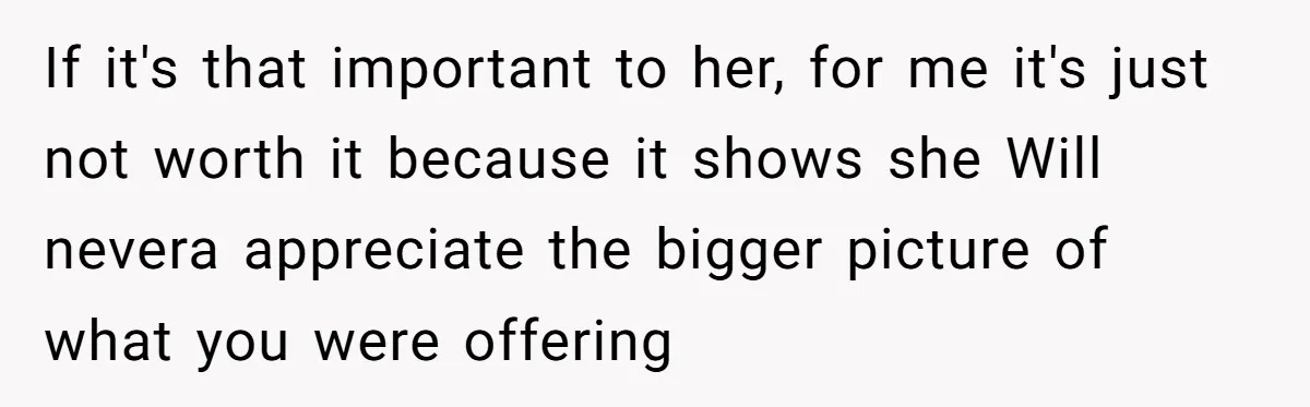 She Returned His Engagement Ring Because The Hotel Wasn’t Romantic Enough, He Wonders If Love Really Matters If it's that important to her, for me it's just not worth it because it shows she Will nevera appreciate the bigger picture of what you were offering