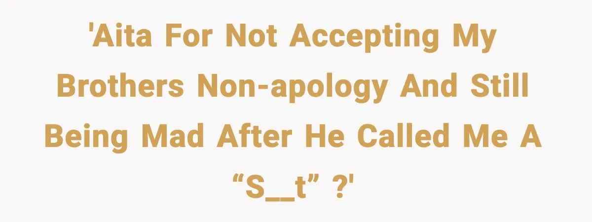 Brother Called Her A "Slut" Over A Modest Swimsuit, Then Her Parents Said She Was Overreacting 'AITA for not accepting my brothers non-apology and still being mad after he called me a “s__t” ?'